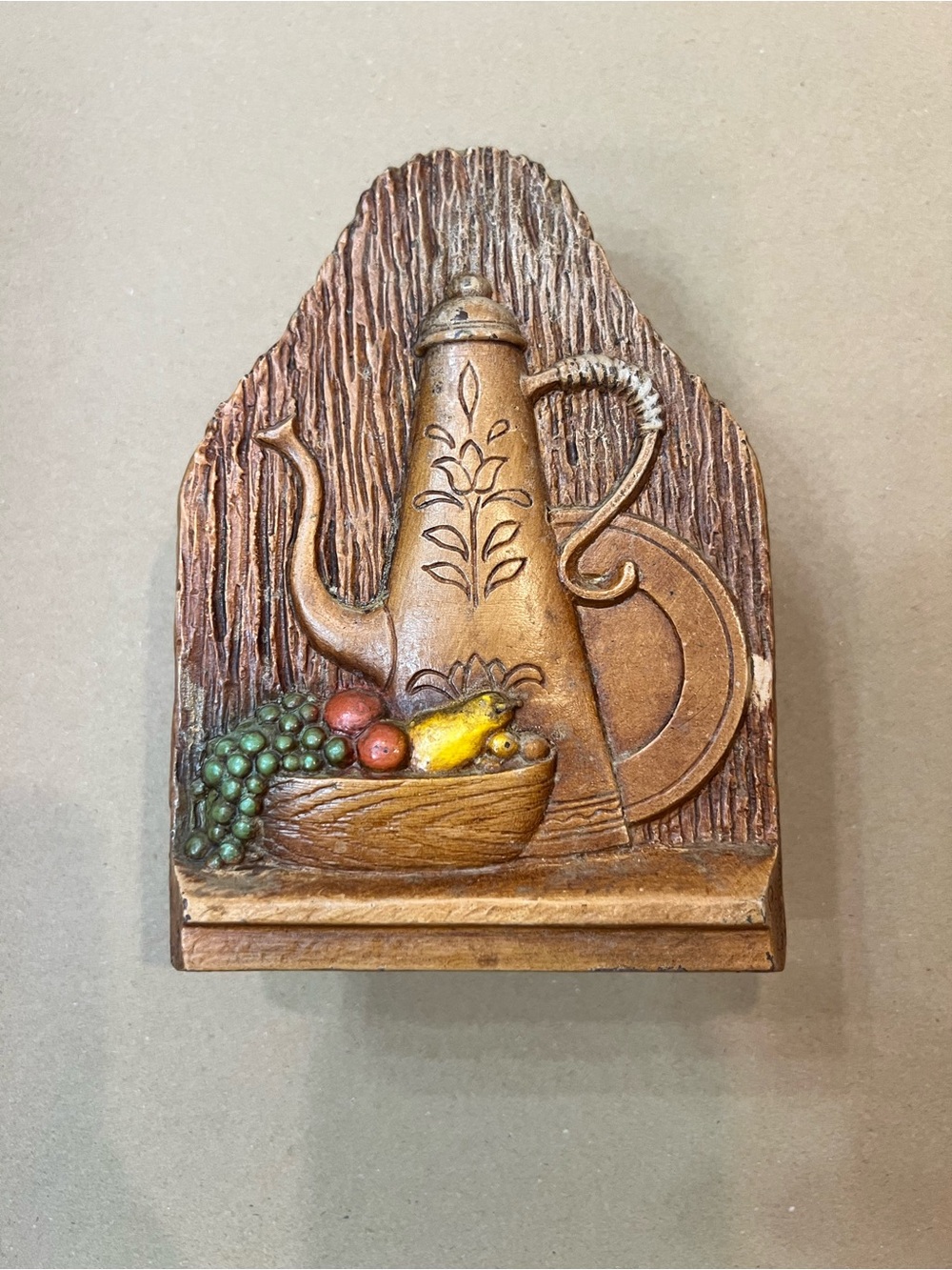 Vintage Napkin/Mail Holder with Teapot design 70’s Kitchen Retro Design